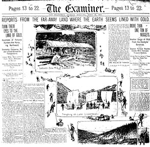 Newspaper on the gold rush